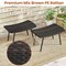 Costway Set of 2 Patio Rattan Ottoman with Padded Quick Dry Foam & Heavy-Duty Metal Legs